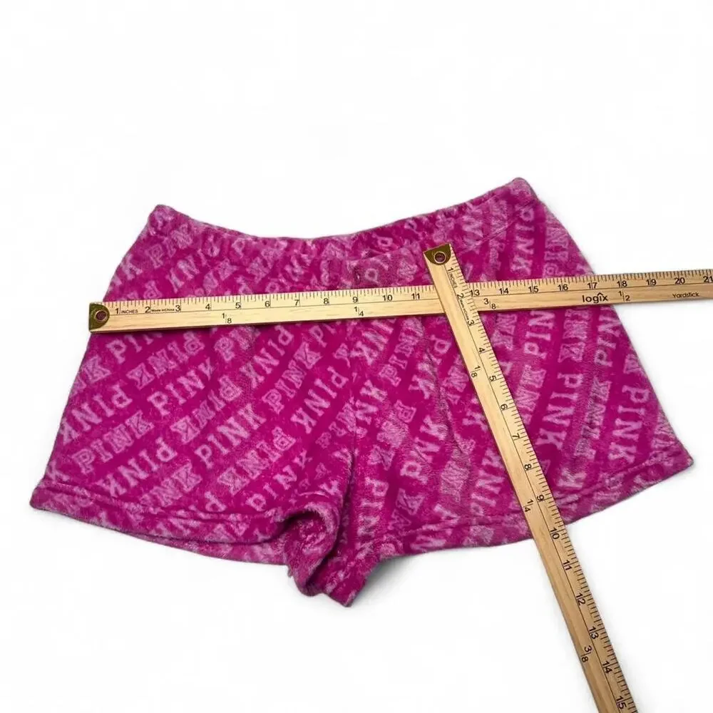 PINK Low Rise Y2K Comfy Fuzzy Soft Shorts Size Large
